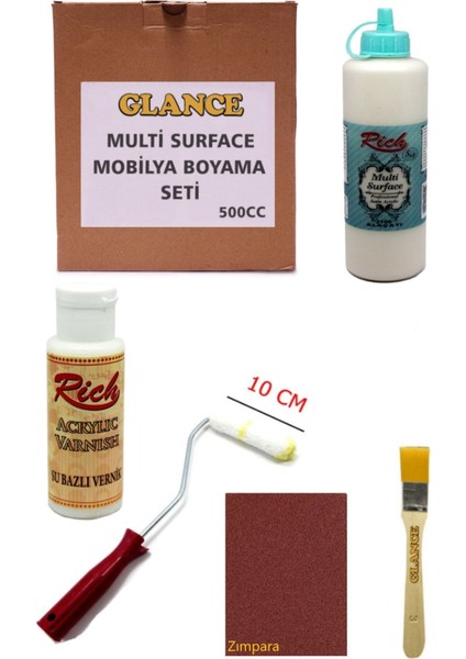 Rich Multi Surface Antik Beyaz 500 cc Mobilya Boyama Seti