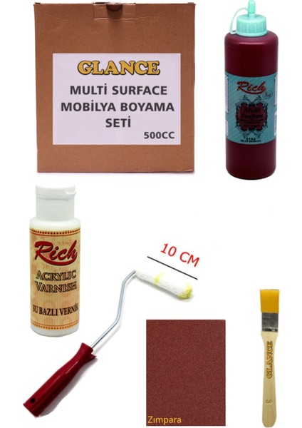 Rich Multi Surface Bordo 500 cc Mobilya Boyama Seti