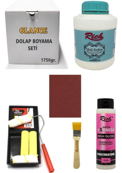Rich Dolap Boyama Seti Multi Surface 1750 gr Kardelen -Set-1 Hıgh Gloss Vernik Parlak 500 cc