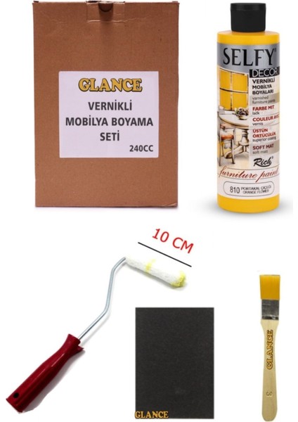 Rich Selfy Decor 240 cc Roma Sarısı Kendinden Vernikli Mobilya Boyama Seti