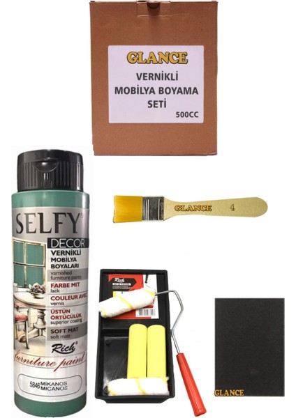 Rich Selfy Decor 500 cc Mikanos Kendinden Vernikli Mobilya Boyama Seti