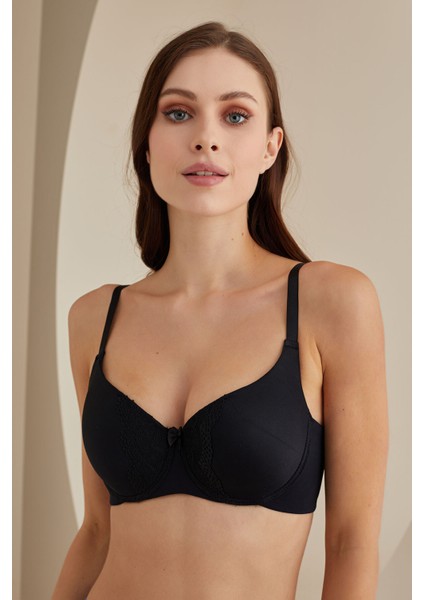 Siyah Dantel Detaylı Toparlayıcı Sütyen fiyatları