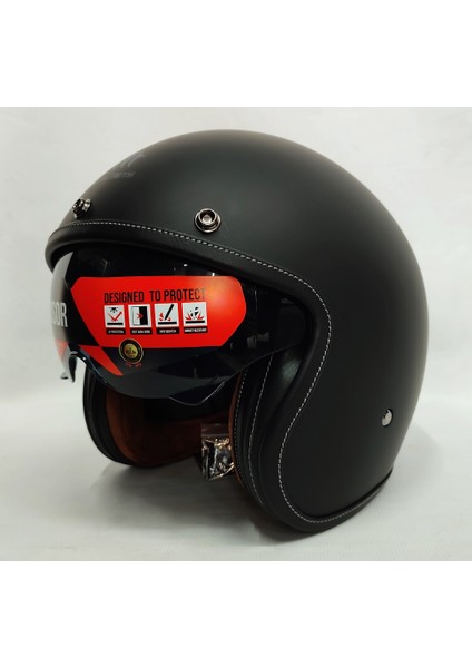 mt Kask mt Le Mans 2 Sv Mat Siyah Yarım Kask