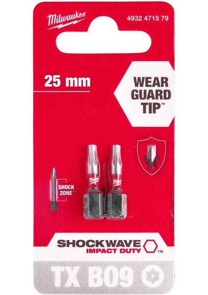 Bits Uç Tx B09 25 mm 2'li T4932471579