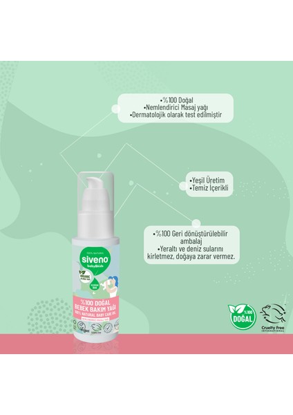 %100 Doğal Bebek Yağı Organik Jojoba Bakım Masaj Yağı Parafinsiz Bitkisel Vegan 50 ml