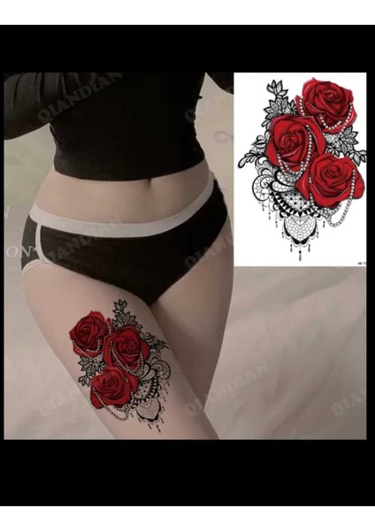 Su Geçirmez Geçici Çiçekli Renkli Dövme Temporary Tattoo