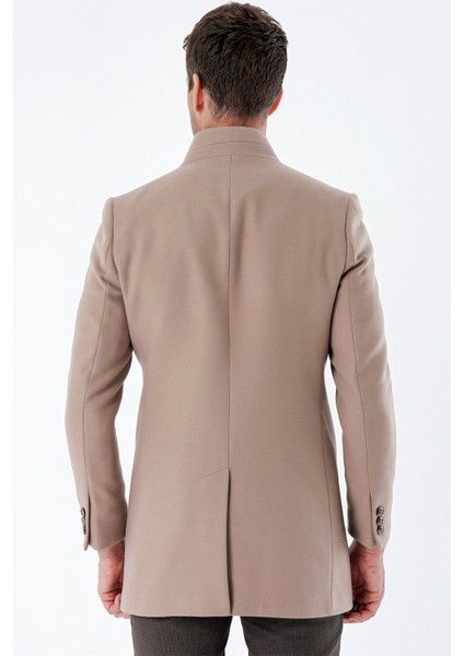 Taş Rengi Kaşe Mono Yaka Kapitoneli Astar Slim Fit Dar Kesim Klasik Kaban 1008235171 fiyatları