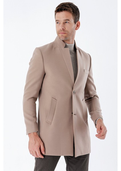 Taş Rengi Kaşe Mono Yaka Kapitoneli Astar Slim Fit Dar Kesim Klasik Kaban 1008235171 indirimleri