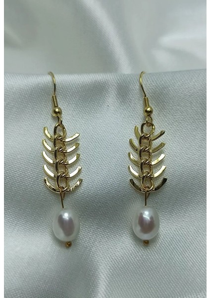 24K Altın Kaplama 10MM Inci Zincir Detaylı Küpe fiyatları