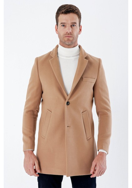 Taba Kaşe Mono Yaka Kapitoneli Astar Slim Fit Dar Kesim Klasik Kaban 1008235171 fiyatları