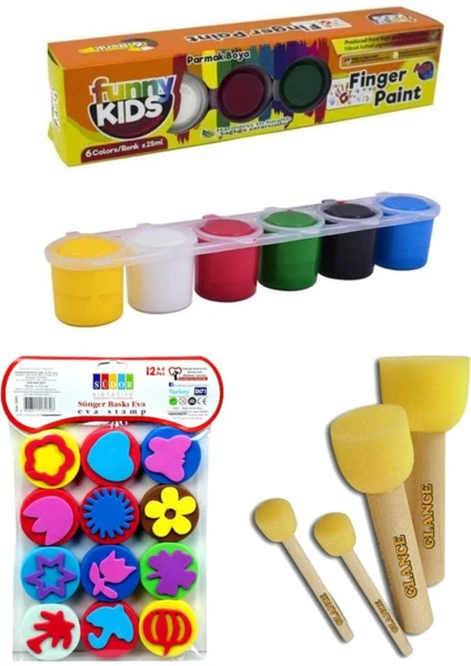 Rich Funny Kids 25 ml Parmak Boyası Eva Baskı Set 4'lü Set