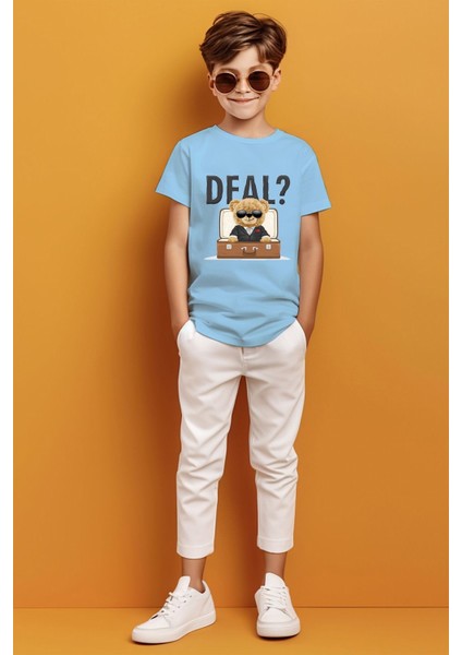 Deal Yazılı Valiz Içerisinde Ki Bear Baskılı Erkek Çocuk T-Shirt