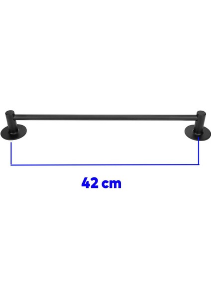 Vidalı Askılık Havluluk Sağlam Askı Metal Siyah Bez Havlu Asma Askısı Aparatı 42 cm Banyo Lavabo fiyatları