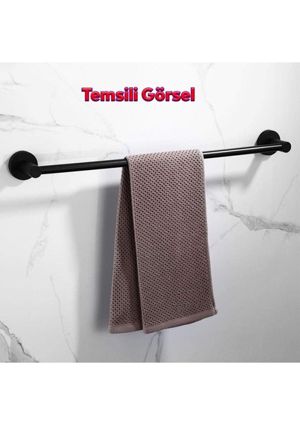 Vidalı Askılık Havluluk Sağlam Askı Metal Siyah Bez Havlu Asma Askısı Aparatı 42 cm Banyo Lavabo fırsatları