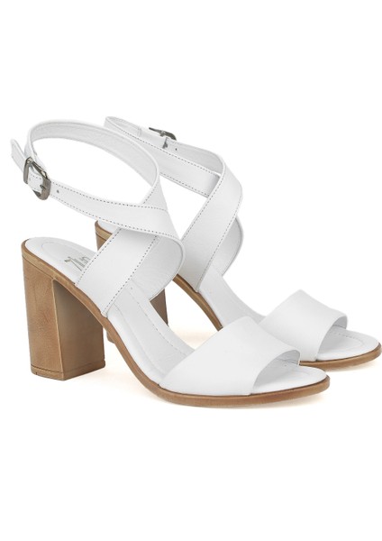Ziya, Kadın Hakiki Deri Topuklu Sandalet 1411020Z1708 Beyaz fiyatları