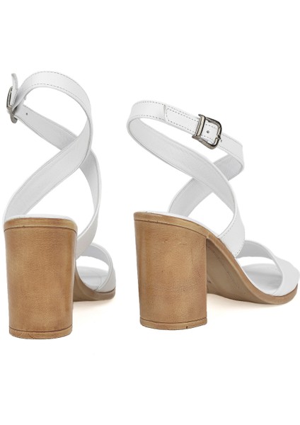 Ziya, Kadın Hakiki Deri Topuklu Sandalet 1411020Z1708 Beyaz modelleri