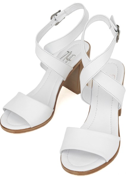 Ziya, Kadın Hakiki Deri Topuklu Sandalet 1411020Z1708 Beyaz fırsatları