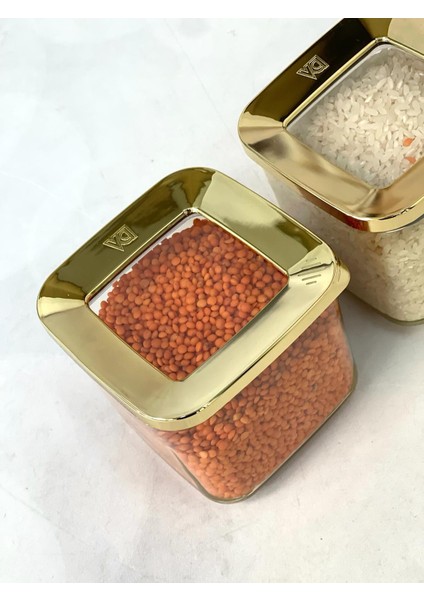 Kare Saklama Kabı, Gold 3X700 ml