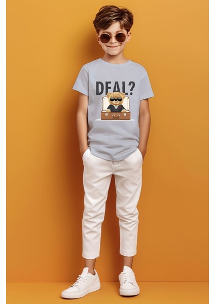 Deal Yazılı Valiz Içerisinde Ki Bear Baskılı Erkek Çocuk T-Shirt modelleri