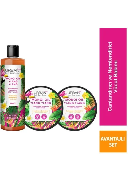 Urban Care Body Series Monoi Oil & Ylang Ylang Canlandırıcı ve Nemlendirici 3'lü Set