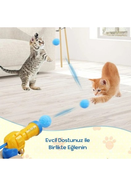 Peluş Top Fırlatıcı - Interaktif Kedi Oyuncağı