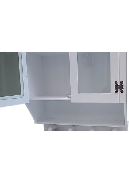 Hobi Adn 90351 Model Dekoratif Terek Ecza Dolap Mdf Parlak Beyaz Lake El Yapım