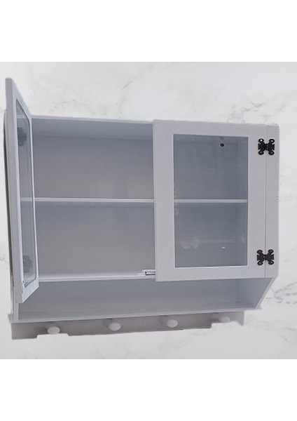 Hobi Adn 90351 Model Dekoratif Terek Ecza Dolap Mdf Parlak Beyaz Lake El Yapım