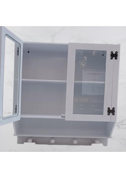 Hobi Adn 90351 Model Dekoratif Terek Ecza Dolap Mdf Parlak Beyaz Lake El Yapım