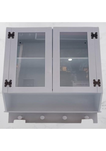 Hobi Adn 90351 Model Dekoratif Terek Ecza Dolap Mdf Parlak Beyaz Lake El Yapım