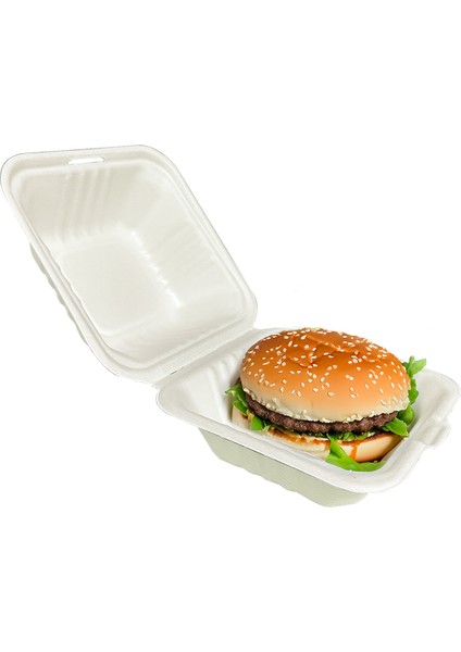 Doğa Dostu Kapaklı Hamburger Kabı 15×15 cm 25’li