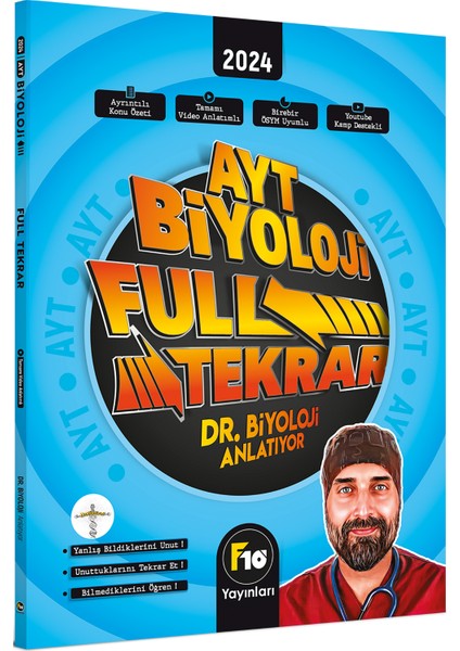 F10 Yayınları Dr. Biyoloji AYT Biyoloji Full Tekrar Video Ders Kitabı