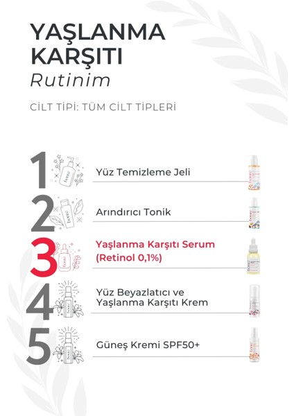 Yaşlanma Karşıtı Serum Retinol 0,1% 30 ml indirimleri