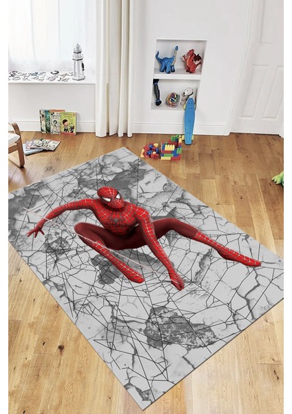 Dijital Baskılı Kaymaz Yıkanabilir Çizgifilm Temalı Erkek Çocuk Odası Halısı, Çocuk-41-Kırmızı,