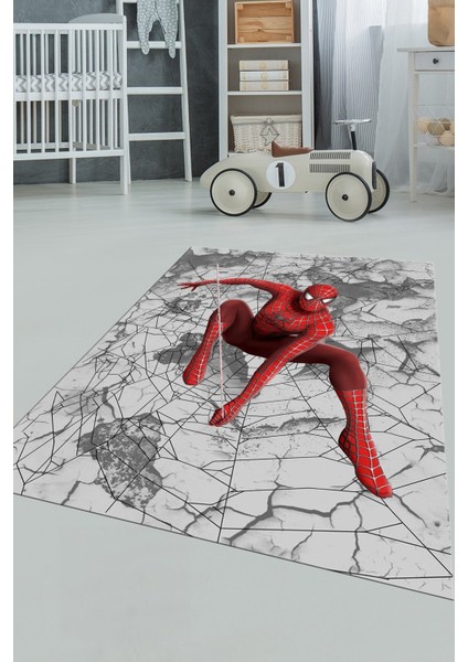 Dijital Baskılı Kaymaz Yıkanabilir Çizgifilm Temalı Erkek Çocuk Odası Halısı, Çocuk-41-Kırmızı,