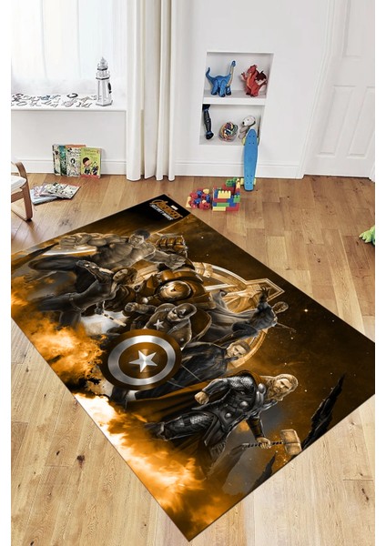 Dijital Baskılı Kaymaz Yıkanabilir Çizgifilm Temalı Çocuk Odası Halısı, Çocuk-39-Kahve, fiyatları