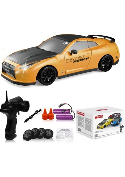 Uzaktan Kumandalı Araba Rc Drift Araba 2.4ghz 1:24 Ölçekli 4WD 15KM/H Yüksek Hızlı Model Araç LED Işıklı Sürüklenen Lastik Yarışı Spor Oyuncak Araba Yetişkinler Için Erkek Kız Çocu (Yurt Dışından)