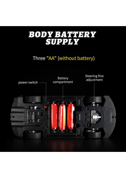 Uzaktan Kumanda Araba 1/22 4WD Uzaktan Kumanda Yarış Arabası Çocuklar Hediye Göz Kamaştırıcı Işık ile Rtr (Yurt Dışından)
