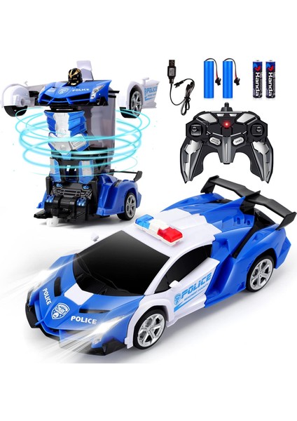 Uzaktan Kumandalı Araba - Robot Rc Arabaları Dönüştürün Tüm Pilleri Içerir: Tek Tuşla Deformasyon ve 360 Derece Dönen Sürüklenme, Erkekler/kızlar Için Mevcut Noel Doğum Günü Hediy (Yurt Dışından)