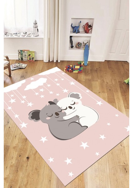 Dijital Baskılı Kaymaz Yıkanabilir Kuala Desenli Çocuk Odası Halısı, Çocuk-22-Pembe, indirimleri
