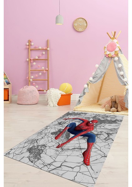 Dijital Baskılı Kaymaz Yıkanabilir Çizgifilm Temalı Erkek Çocuk Odası Halısı, Çocuk-41-Renkli,