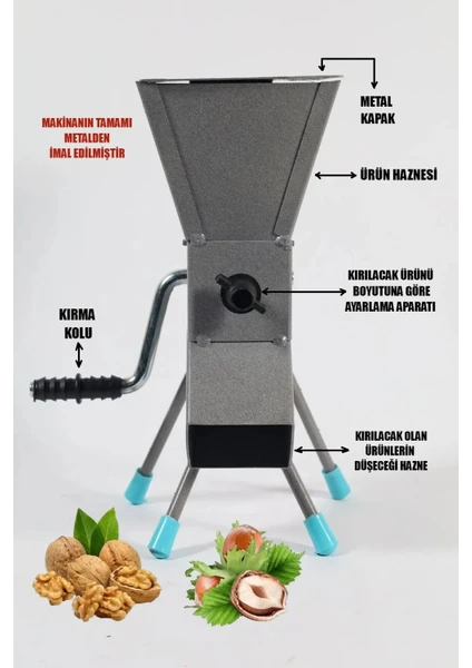 Toptancı Amca Metal Fındık,badem ve Ceviz Kırma Makinesi - Ayarlanabilir