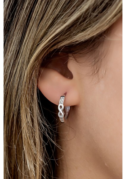 925 Ayar Gümüş Rodyum Kaplama Sonsuzluk Detay 15 mm Halka Küpe fırsatları