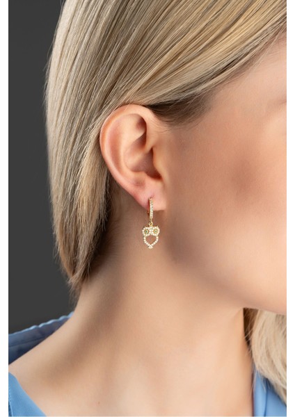 925 Ayar Gümüş Gold Kaplama 10 mm Halka Sallantılı Baykuş Küpe fiyatları