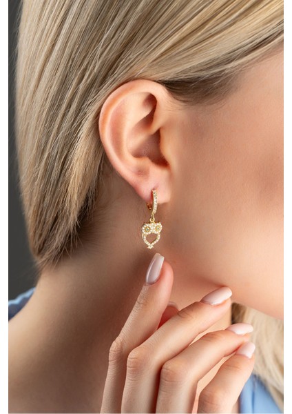 925 Ayar Gümüş Gold Kaplama 10 mm Halka Sallantılı Baykuş Küpe fırsatları