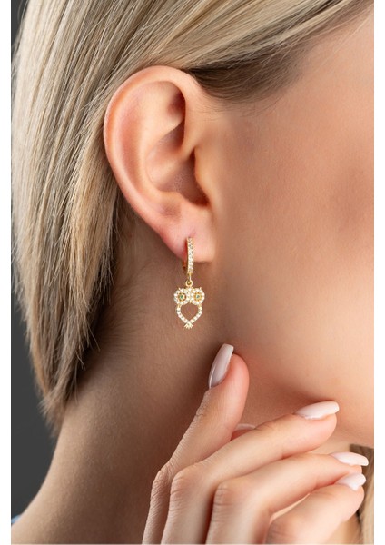 925 Ayar Gümüş Gold Kaplama 10 mm Halka Sallantılı Baykuş Küpe indirimleri