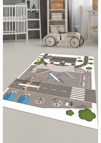 Havalimanı Uçak Temalı Eğitici Eğkendirici Çocuk Odası Oyun Halısı, Çocuk-50-Beyaz, fiyatları