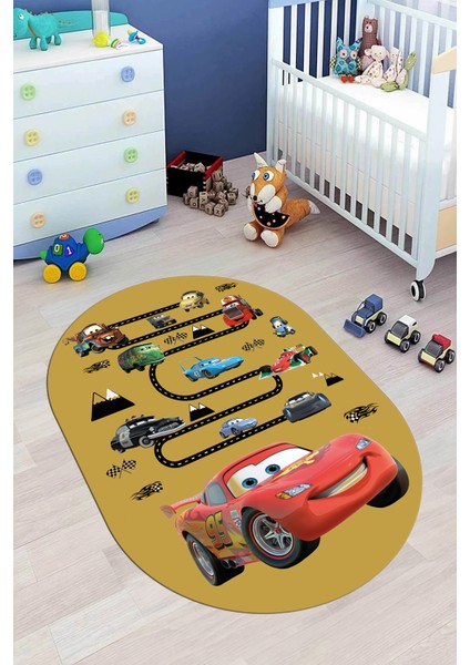 Dijital Kaymaz Yıkanabilir Renkli Arabalar Eğitici Oval Çocuk Odası Halısı, O-Çocuk-03-Turuncu, fiyatları
