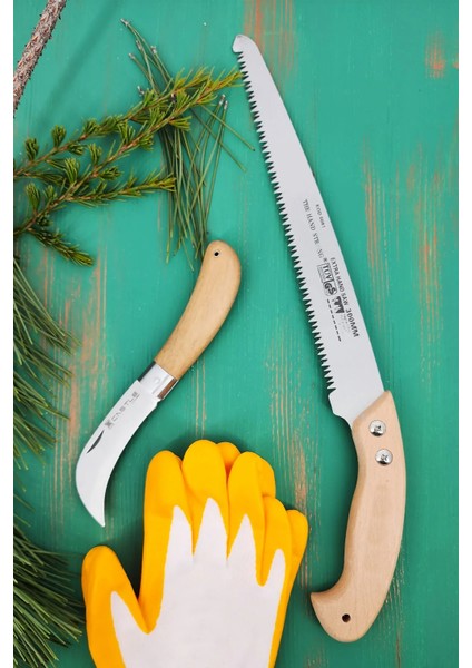 Budama Seti 3'lü Budama Testeresi Budama Çakısı Eldiveni Aşı Çakısı Bıçağı