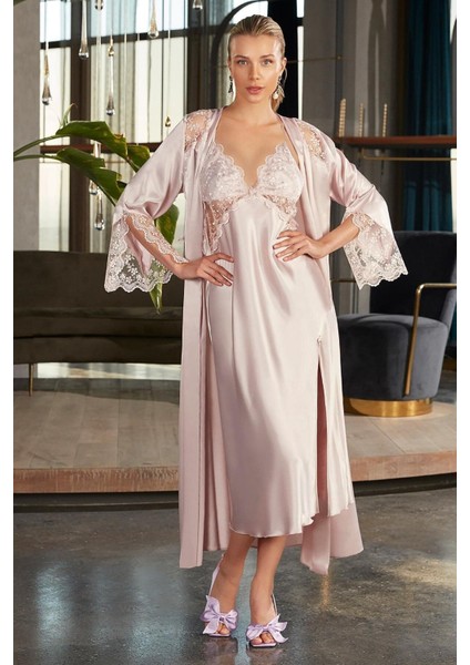 5184 Kadın Saten Gecelik Sabahlık