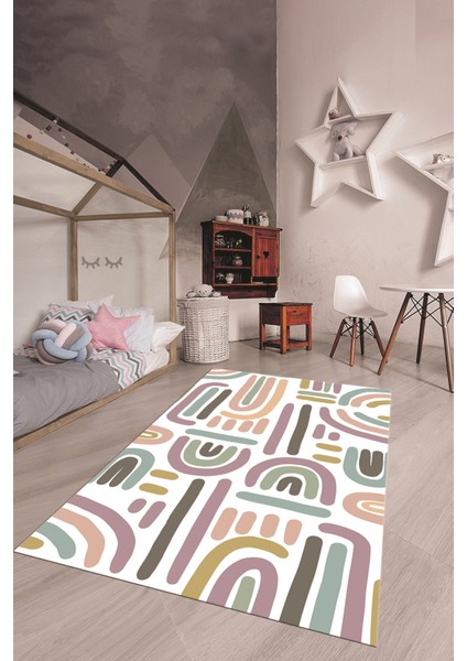 Dijital Baskılı Kaymaz Taban Yıkanabilir Renkli Çocuk Odası Halısı, Çocuk-26-Renkli,